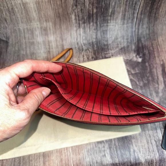 Louis Vuitton Pouchette Monogram Canvas Wristlet Clutch w/ Strap and Dust Bag - Picture 10 of 14